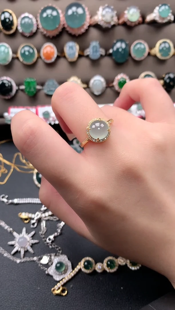 【闪购商品】翡翠戒指银S925镶嵌5214124