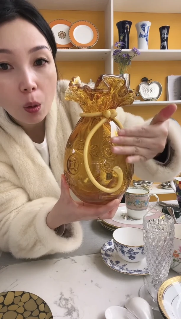 福利款 琉璃 焦糖色 花瓶