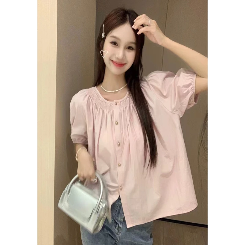 夏季大码显瘦女衬衫宽松衬衫法式常规衬衣女款爆款上衣新款正品