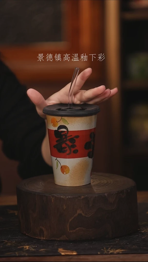 陶瓷景德镇高温釉下手绘陶瓷@L249@