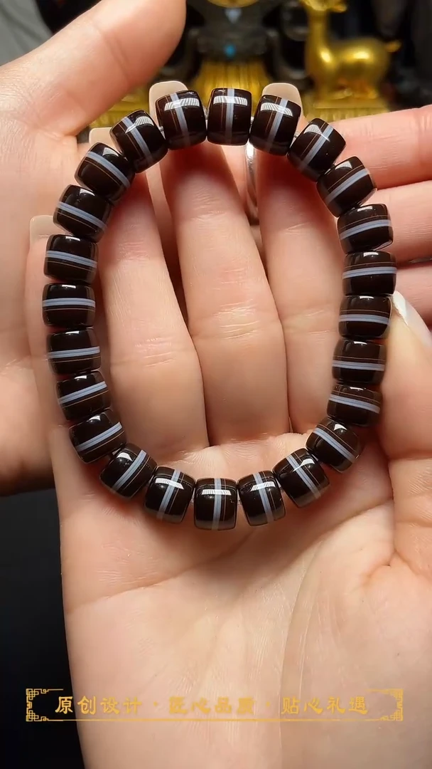 未镶嵌手串玛瑙/玉髓（覆膜）条纹玛瑙