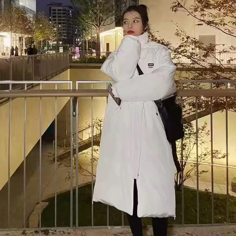 韩系长款过膝棉衣棉服外套女冬季宽松加厚棉服 SW75