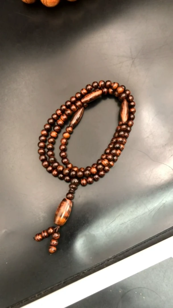 黄花梨/降香黄檀手串/手链用****8海黄野紫油0.6多圈手串