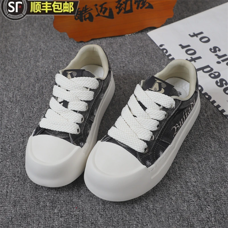 潮牌男鞋新款夏季布面透气潮男鞋舒适厚底休闲男鞋软底时尚老爹鞋