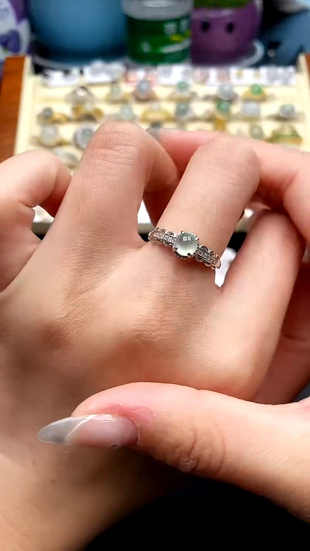 【闪购商品】翡翠戒指银S925镶嵌111111111+2