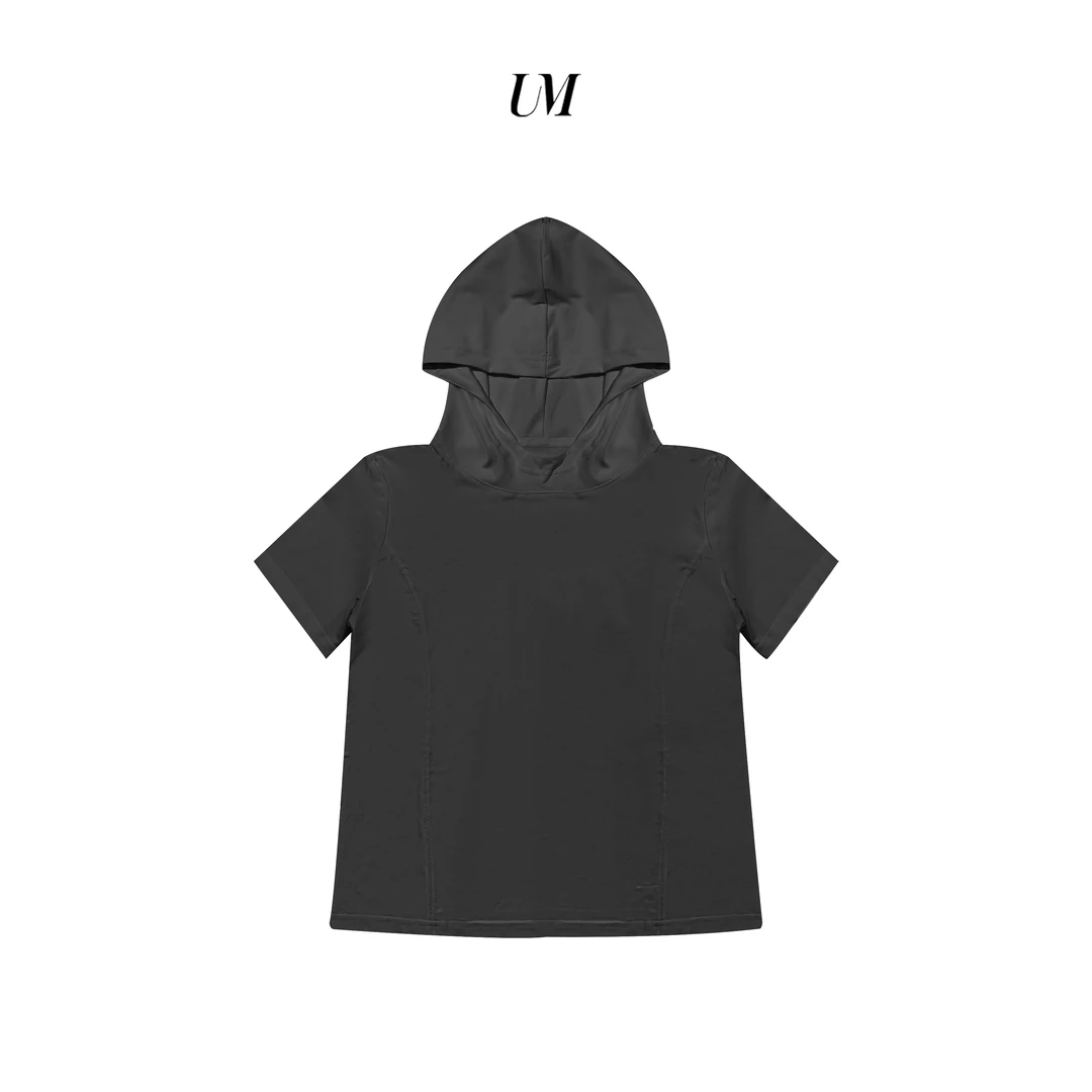【U.M】丝光棉微修身精致显瘦连帽短袖