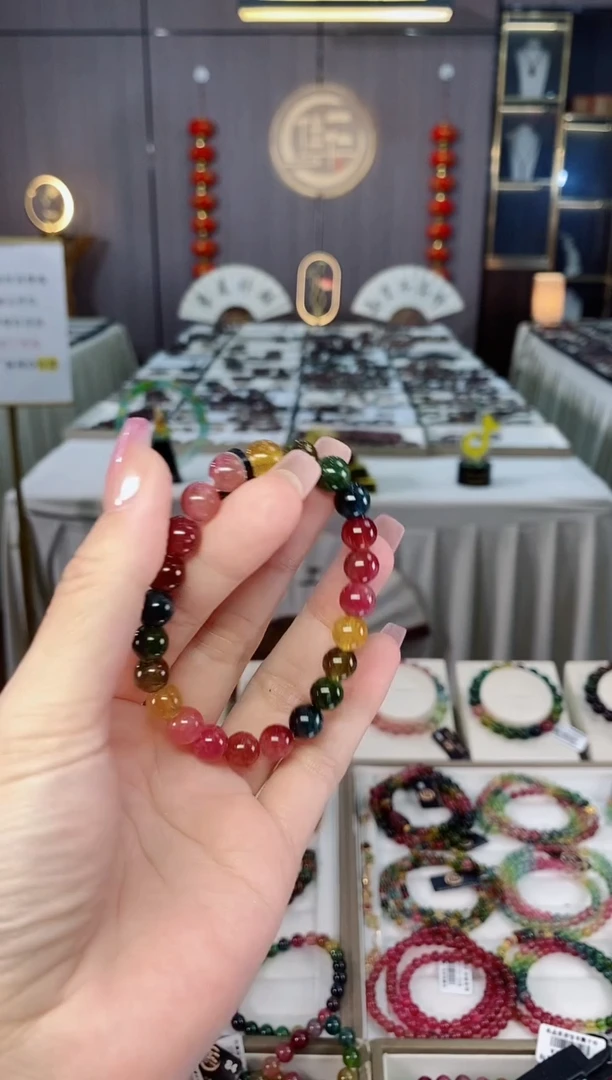 未镶嵌老矿碧玺单圈手串8mm+碧玺hon多样性发货一条
