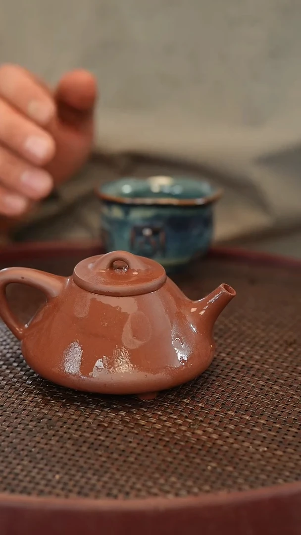 茶壶紫砂子冶石瓢 紫泥泥料 陈腐老料 40目 半手工精工手作 200cc