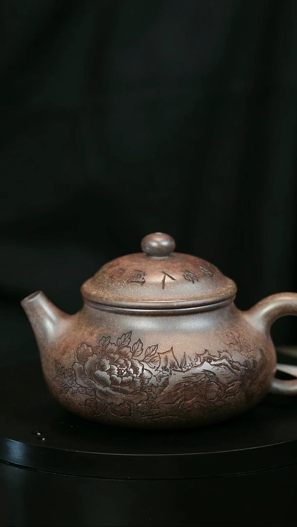 茶壶紫砂享****好H1984李琴刻绘柴烧容天