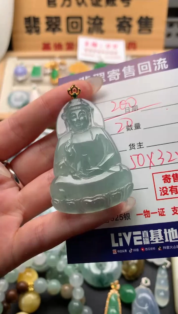 翡翠18K金镶嵌颈饰10134043