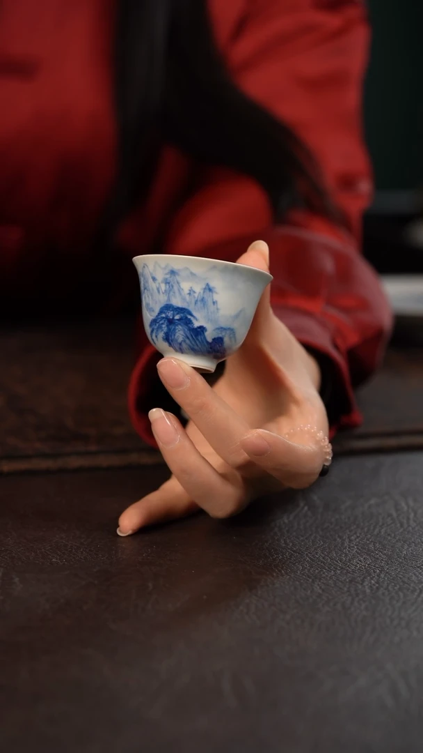 【闪购商品】杯聚澜堂国画山水铃铛杯