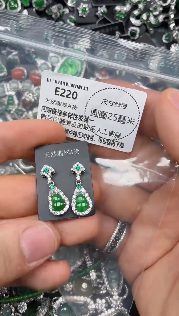 颈饰未镶嵌翡翠E220耳钉