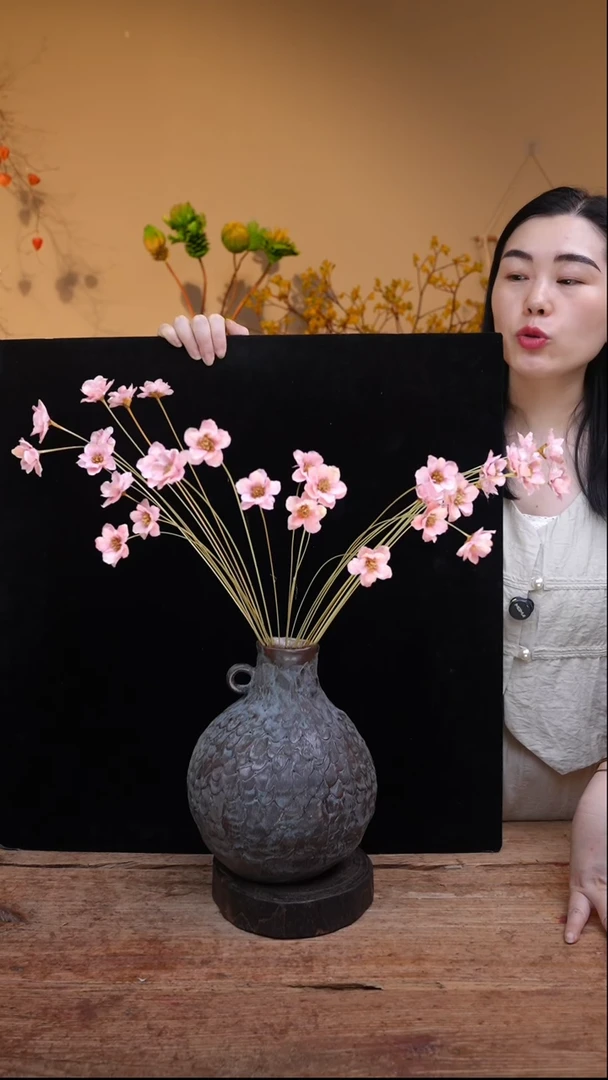 干花永生花粉色小风铃30支
