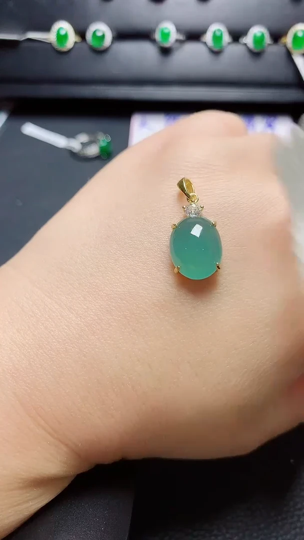 银S925镶嵌戒指翡翠 天然翡翠A货s925银镶