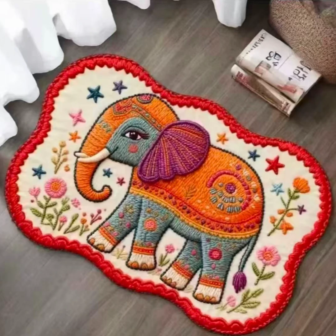 精品硅藻泥防滑地垫--编制风大象