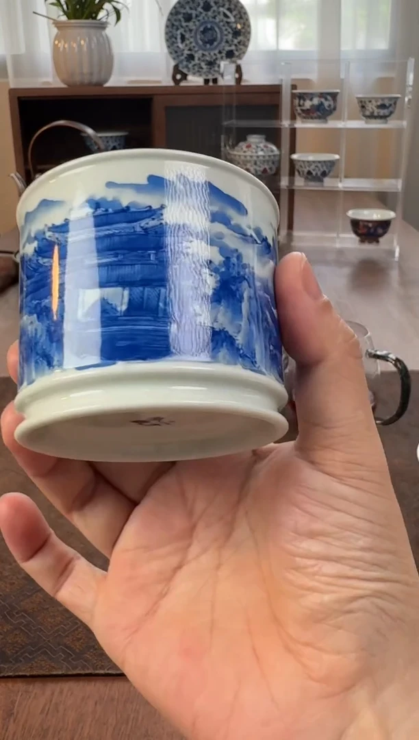 三方器合山水容天杯