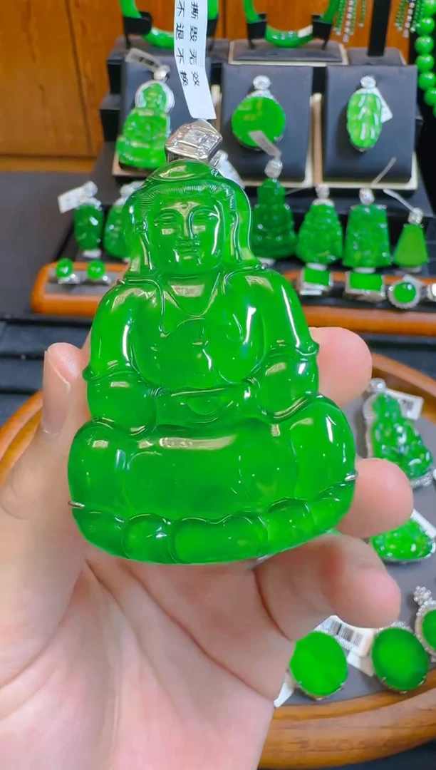 吊坠(赠链)银S925镶嵌翡翠天然A货翡翠