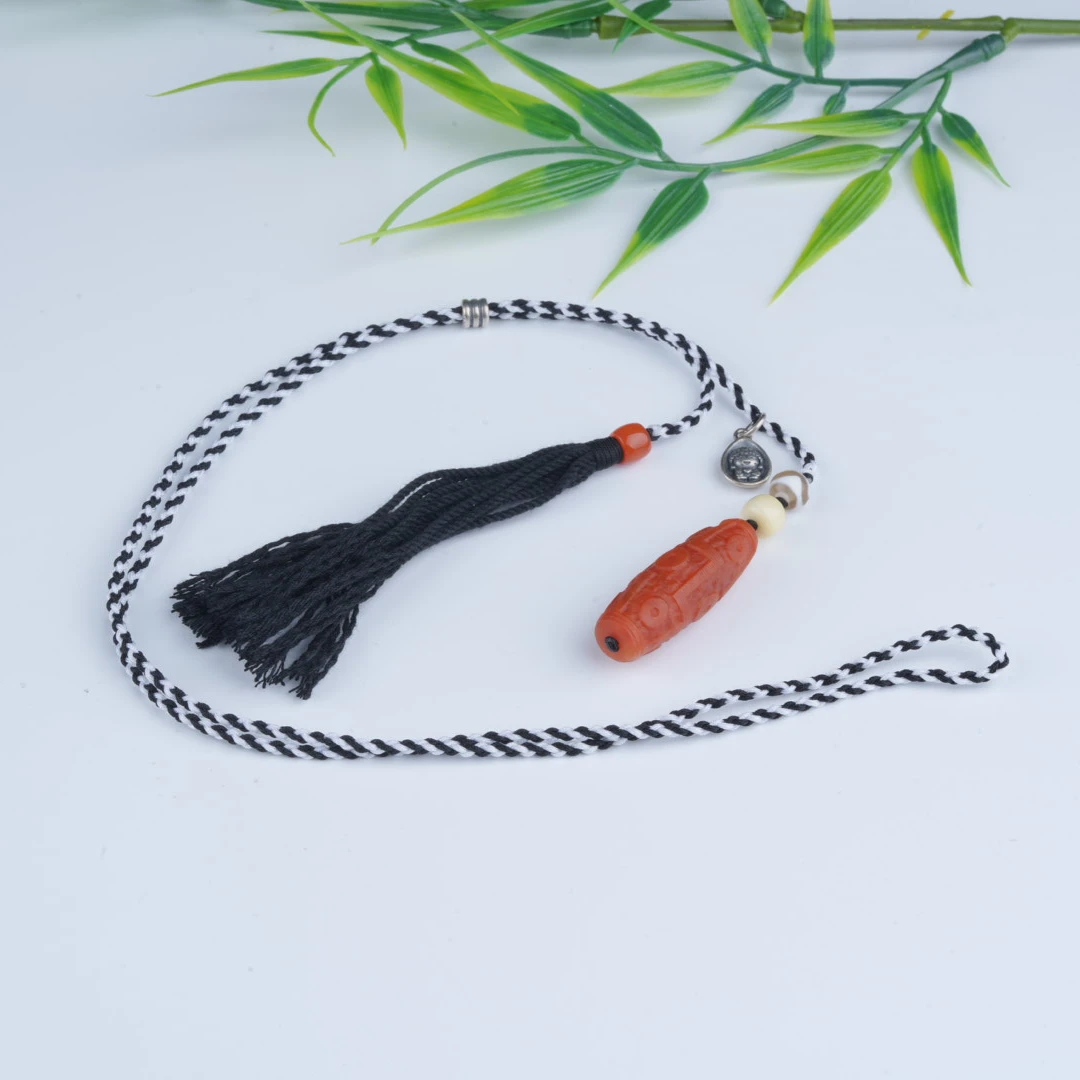 天然南红桶珠DIY手工编织项链