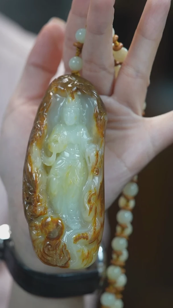 颈饰未镶嵌和田玉观音