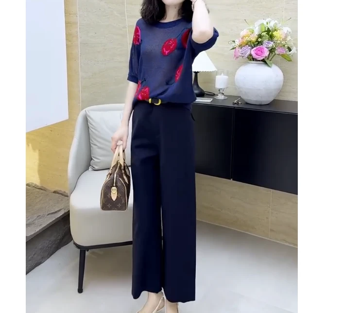 2025夏季新款女装网红气质修身百搭洋气上衣裤子女小乖