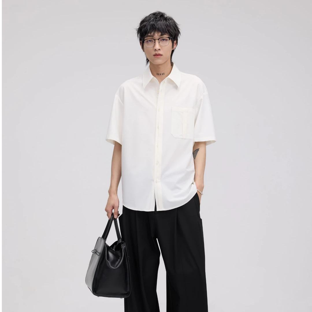 HERBEL/黑白2025新款夏季薄款POLO衫韩版小众设计翻领休闲简约