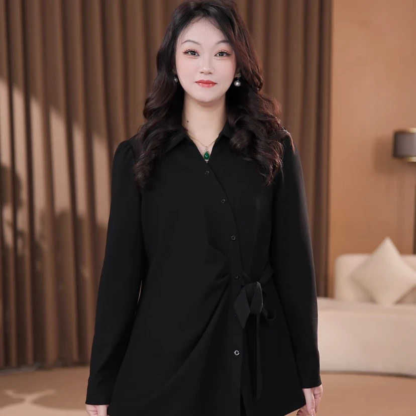 苏迷秋季新款洋气百搭简约气质减龄收腰绑带显瘦上衣LC251281