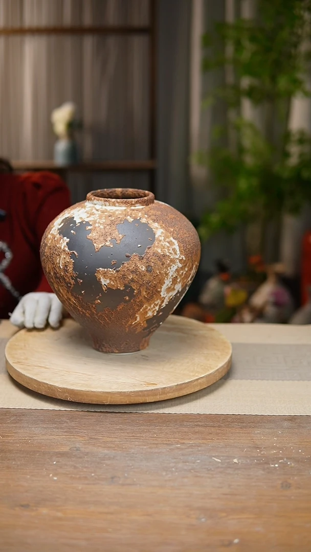 【闪购商品】陶瓷花器诧寂棕月亮罐