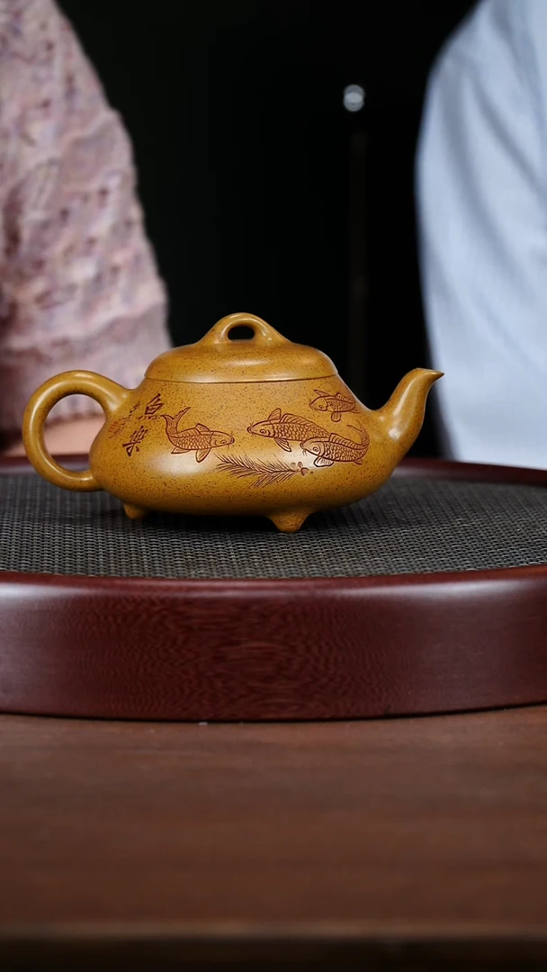 茶壶紫砂60WSY汉棠石瓢 龙骨金砂370cc