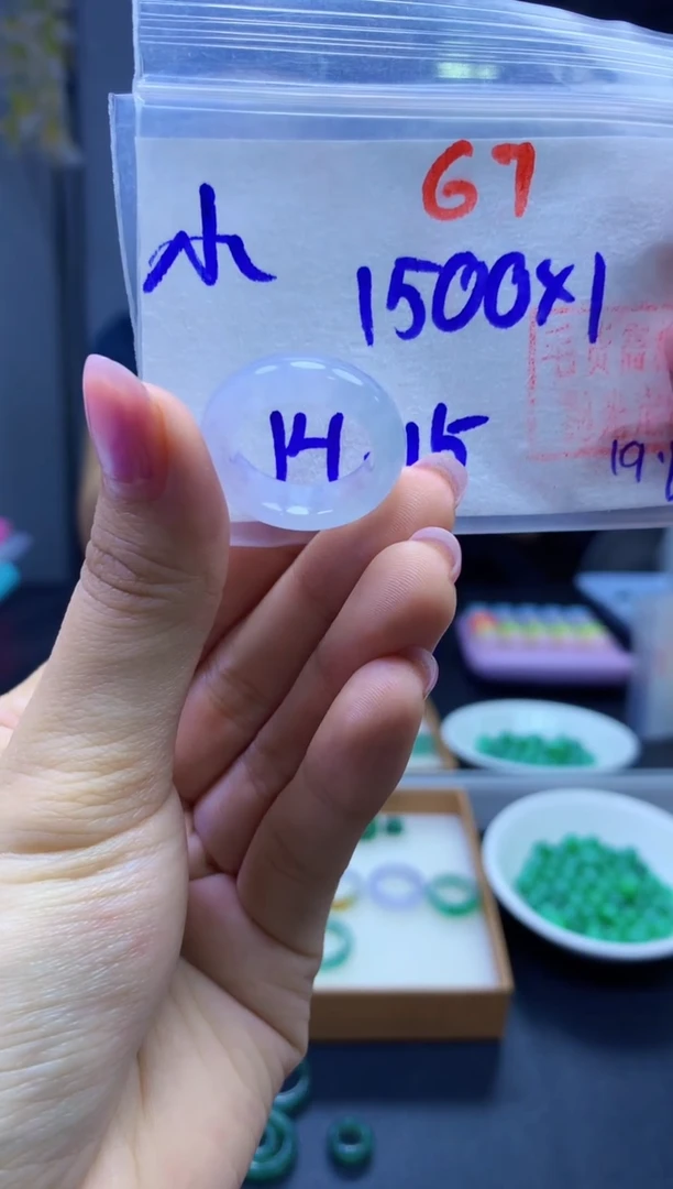 未镶嵌定制翡翠小*点戒圈#1500元-毛货需精细抛光