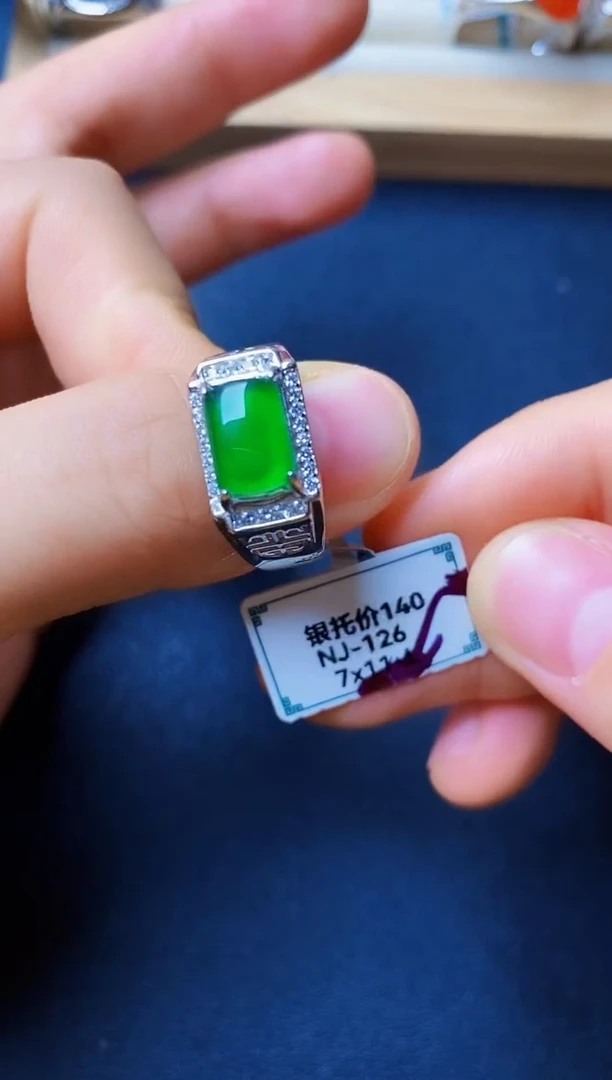 银S925镶嵌戒指翡翠222222222
