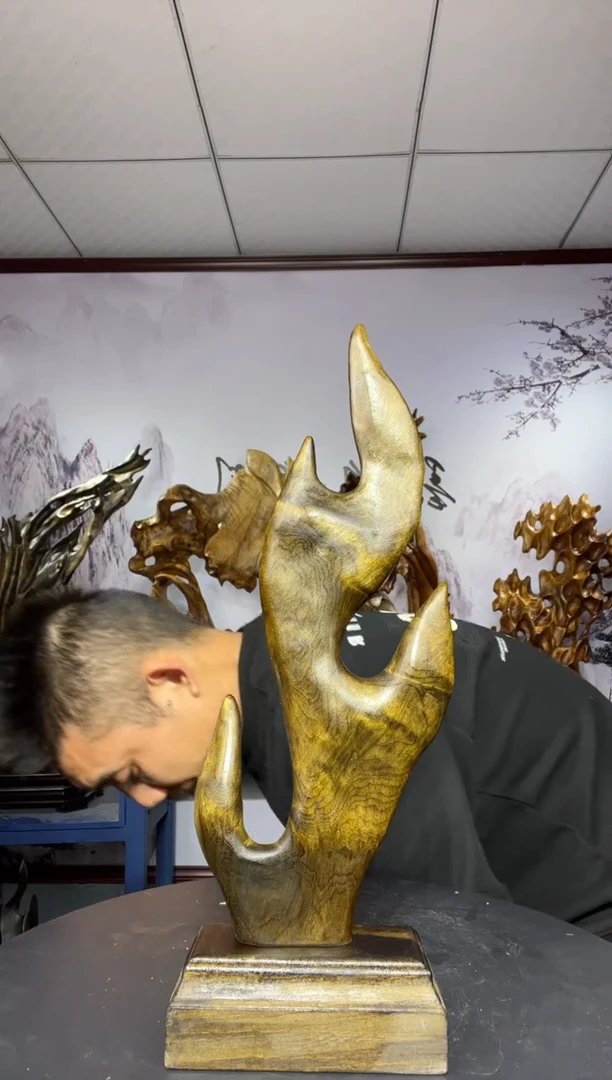 金丝楠木头款潮****沈金丝楠木工艺品摆件