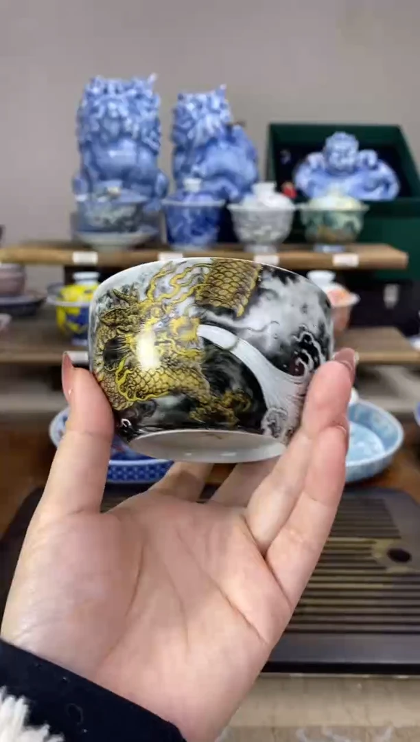 【闪购商品】金龙卧足杯 陶瓷杯