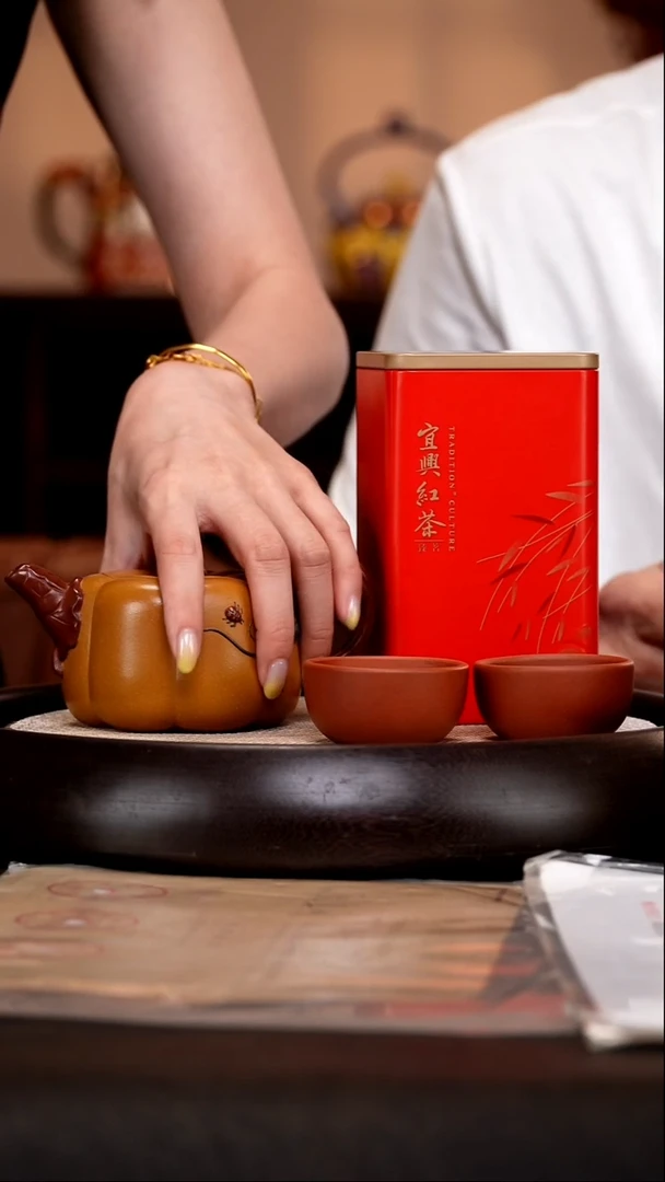 茶壶紫砂BYM6南瓜双色段泥240cc
