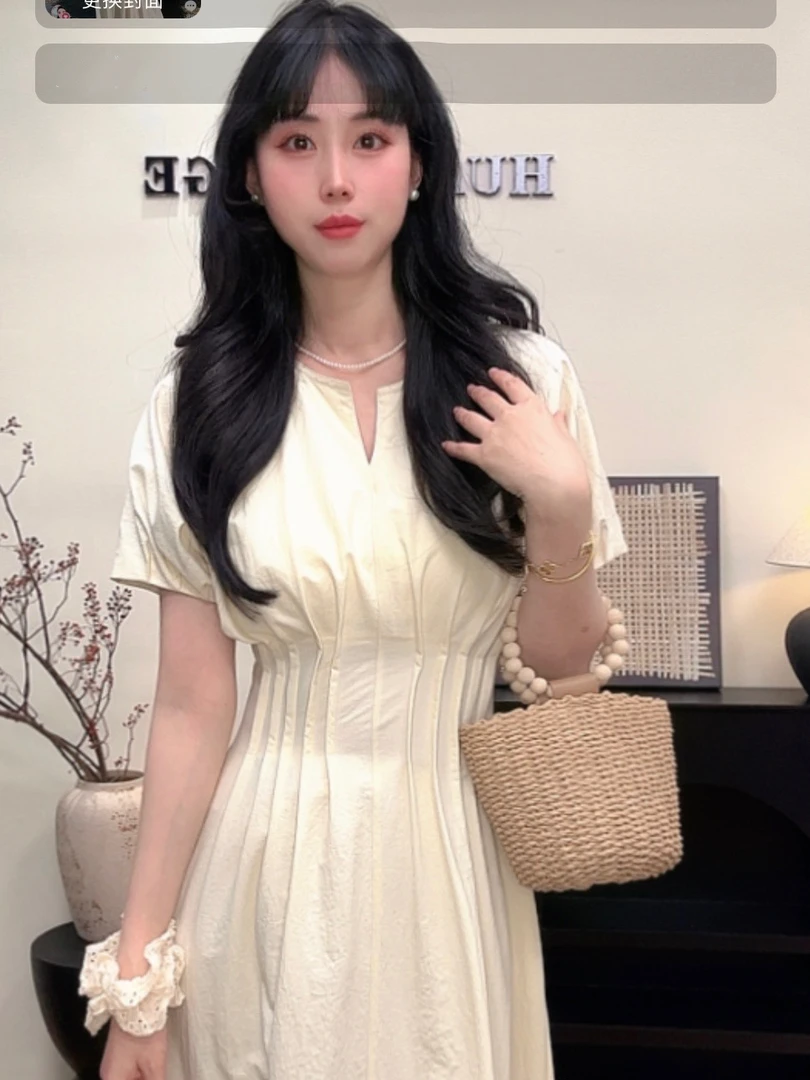 新款原宿风夏季连衣裙小个子纯欲晕染收腰显瘦