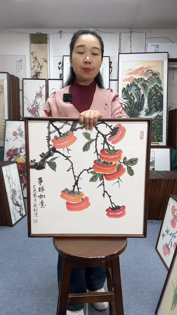 国画尺寸52*52实木画框京东包邮手绘
