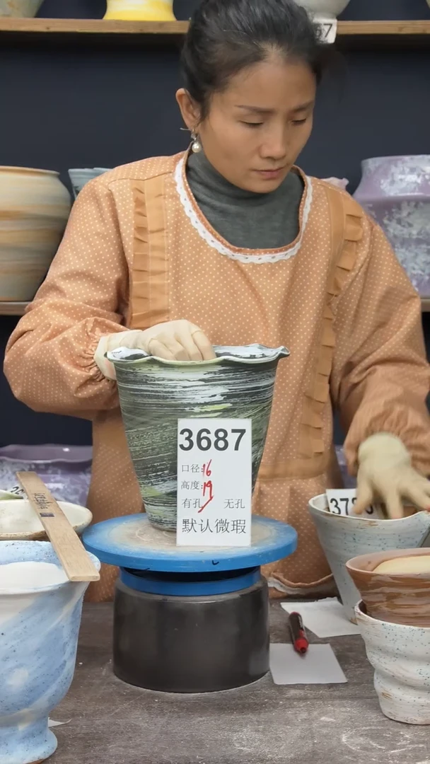 景德镇花盆默认微瑕3687