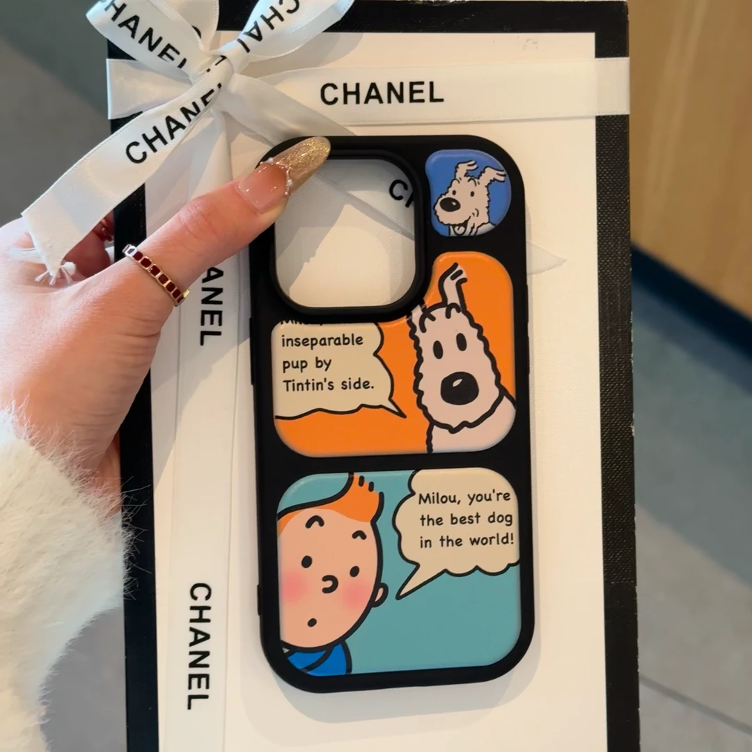 BANCA咪鲁修勾黑色适用苹果16/15promax泡泡手机壳14/1312/11套女