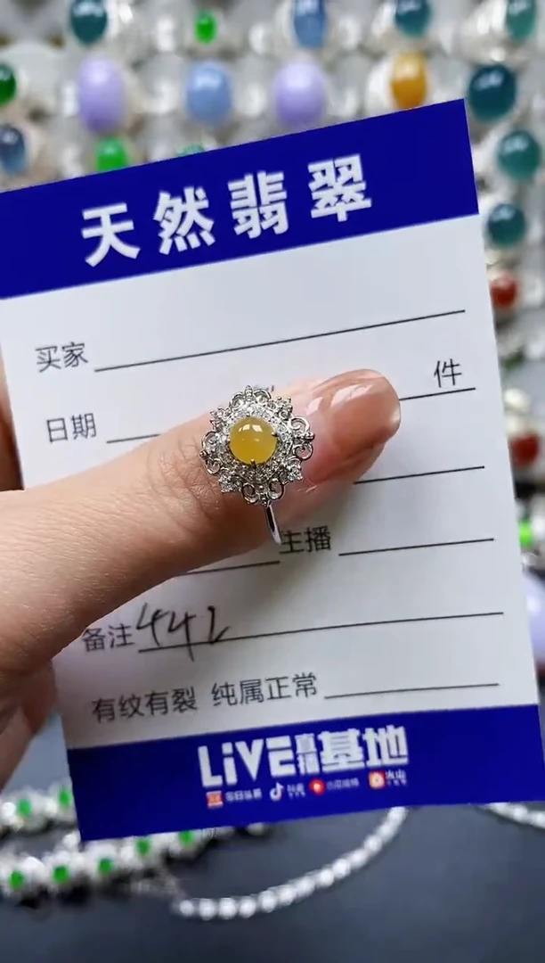 【闪购商品】翡翠戒指银S925镶嵌0442