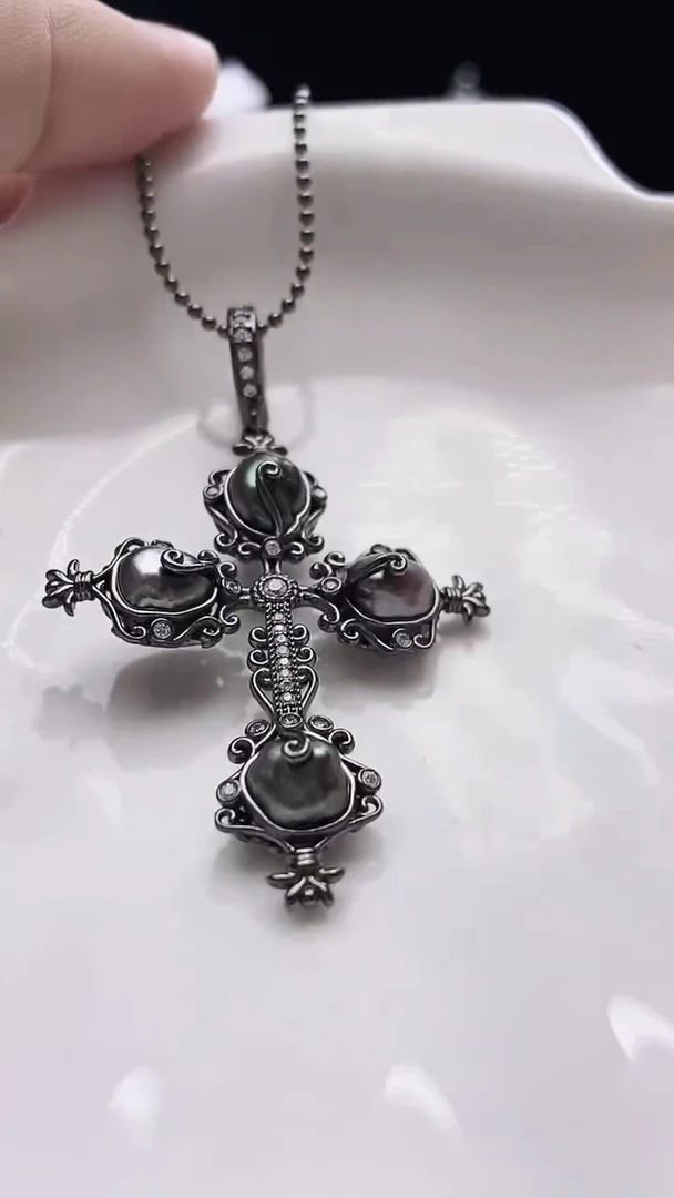 【闪购商品】海水珍珠颈饰银S925镶嵌海水keshi珍珠吊坠