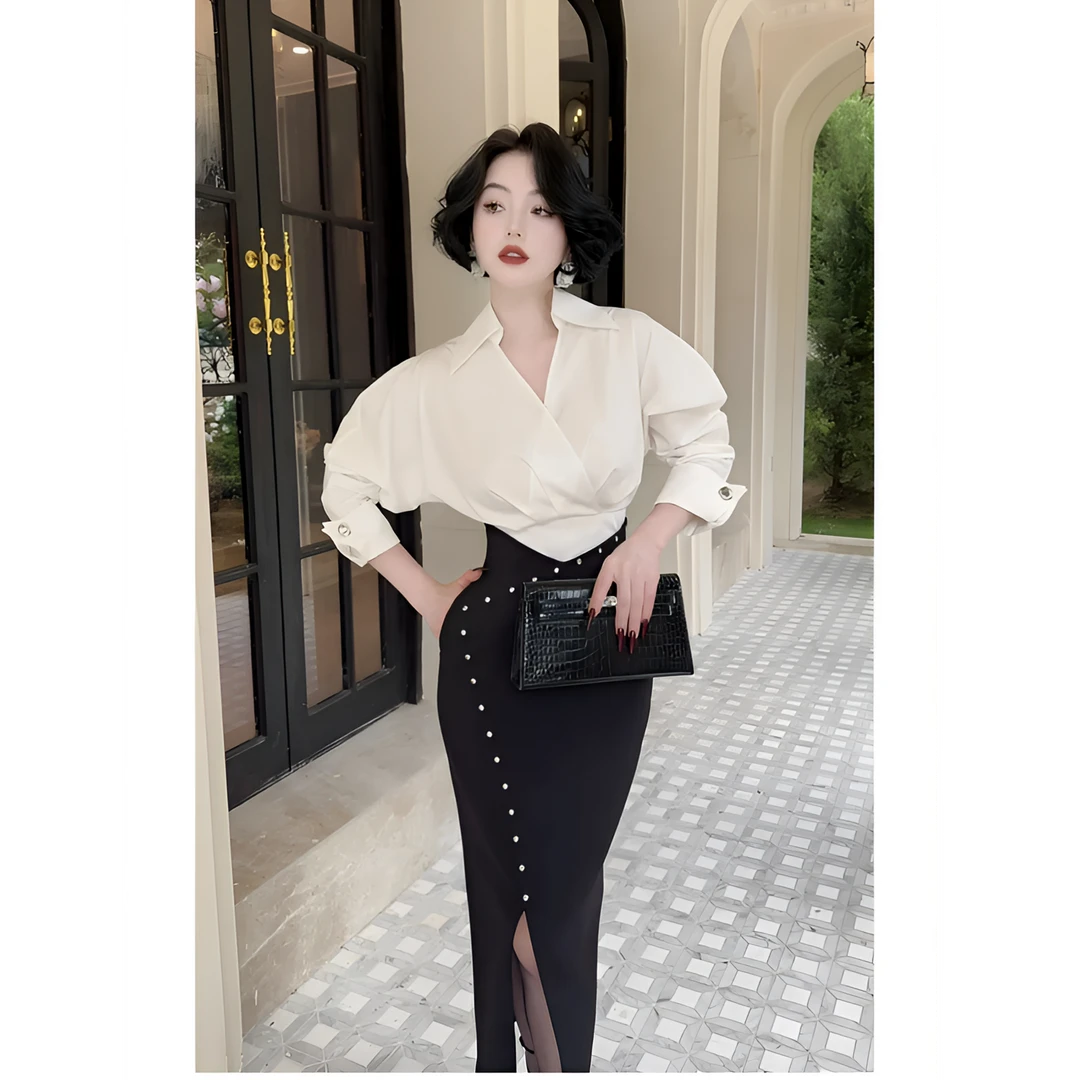 LYXJ【希 腊 晨 光】白衬衫2025秋季新款收腰显瘦显瘦时尚气质上衣