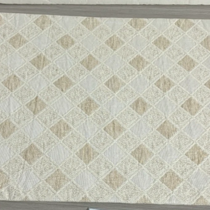 【斋居】棉麻提花干泡白方格30*48（Q9864）茶道配件