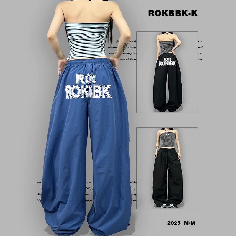 ROKBBK-K布韩街舞潮牌2025新款休闲显瘦女嘻哈长裤百搭复古爵士舞