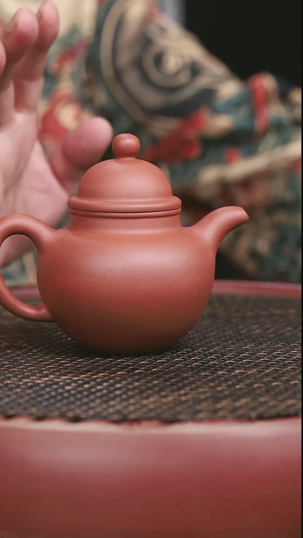 茶壶紫砂2号老红泥寿珍裰球230CC微瑕
