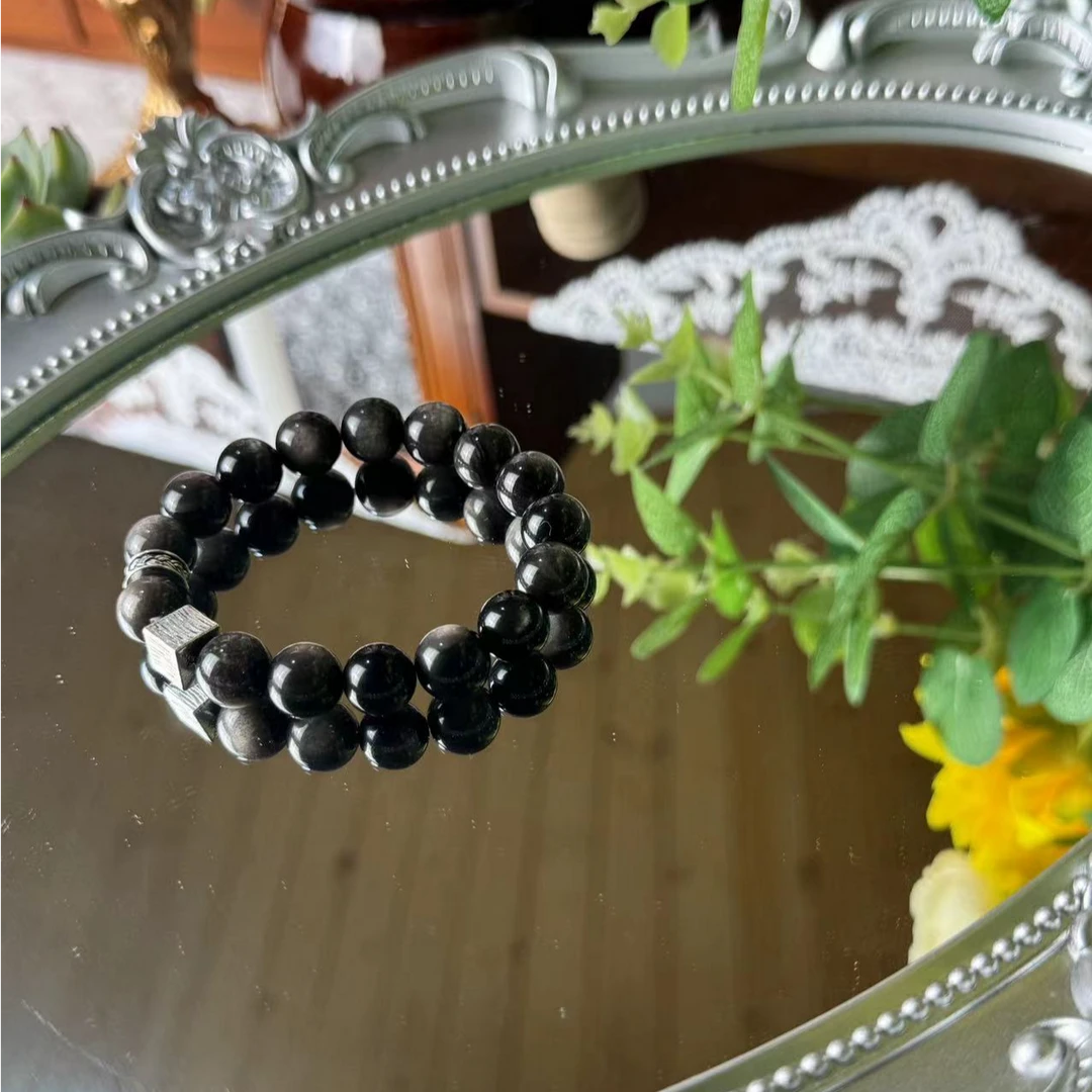 s1028【守卫】高品质银曜石百搭设计款手链 多样性发起一