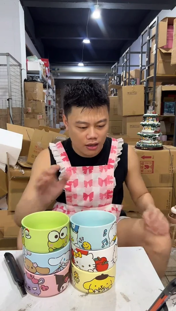 瓷片三利鸥饭碗6件套