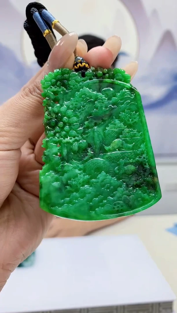 定制翡翠未镶嵌4917MM-毛货挂件84