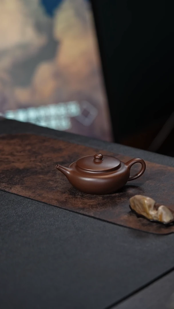 【闪购商品】紫砂茶壶扁晨 王霞 紫泥 160cc