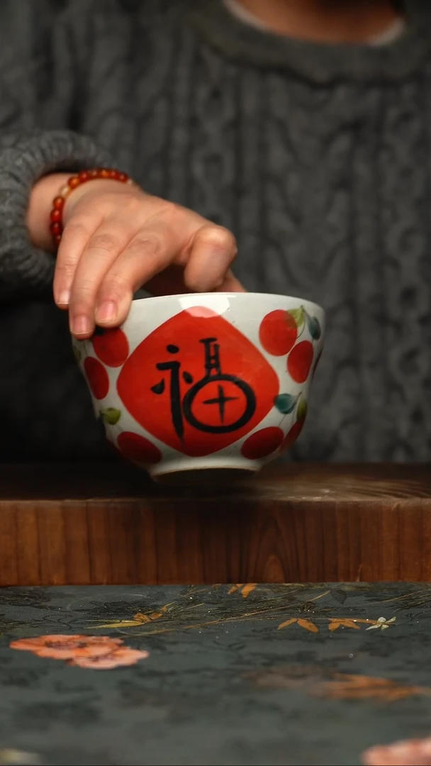 瓷片釉下彩手工手绘同款