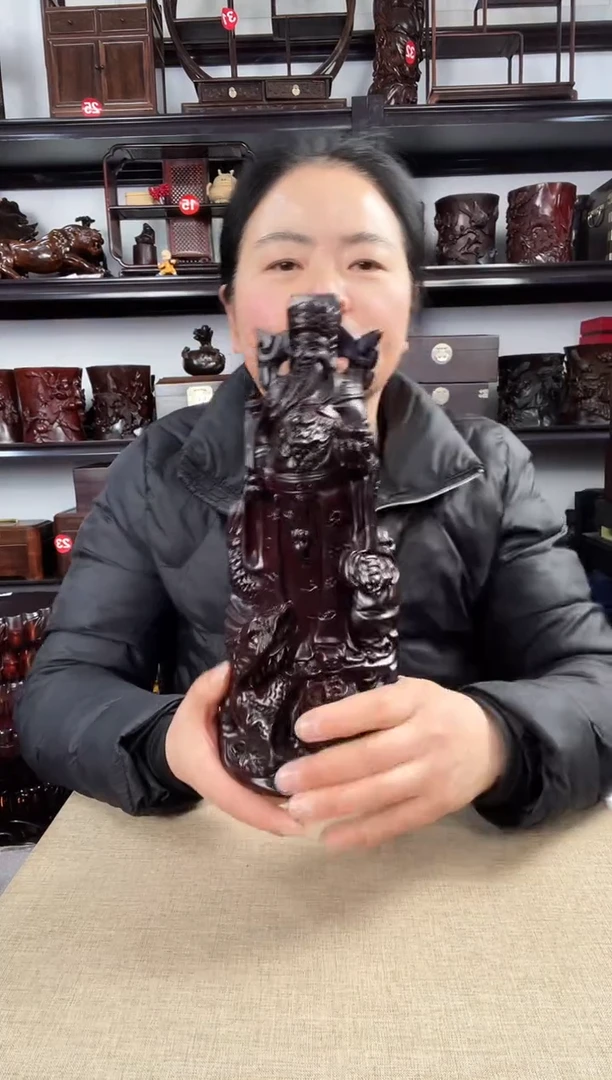 木老李红木工艺品财神爷