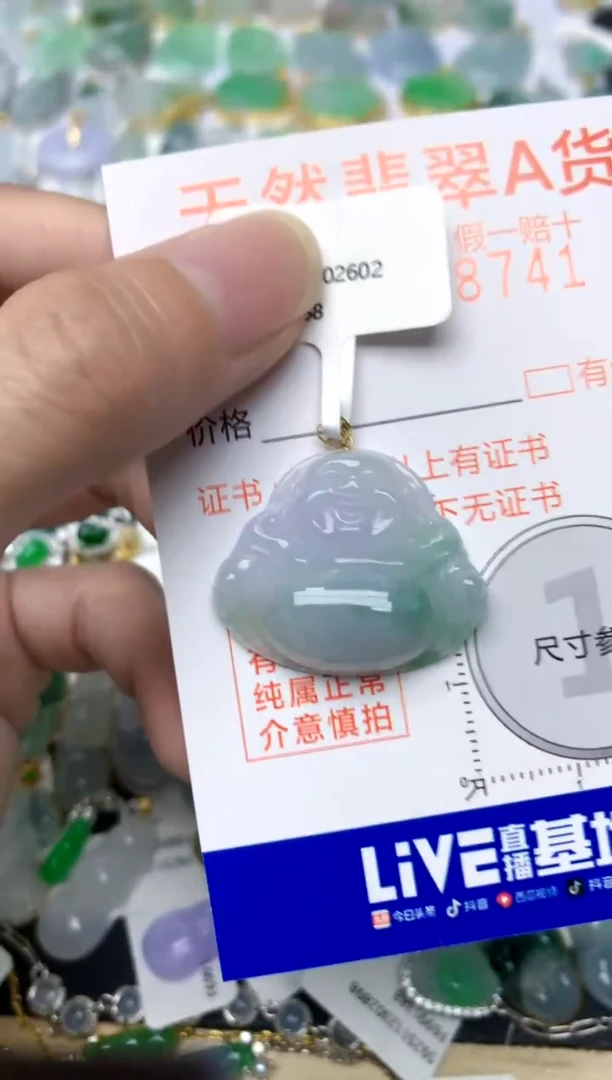 颈饰18K金镶嵌翡翠天然A货翡翠